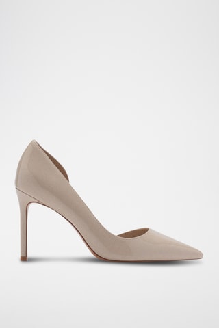 Chaussures vernies talon asymétrique - Gris