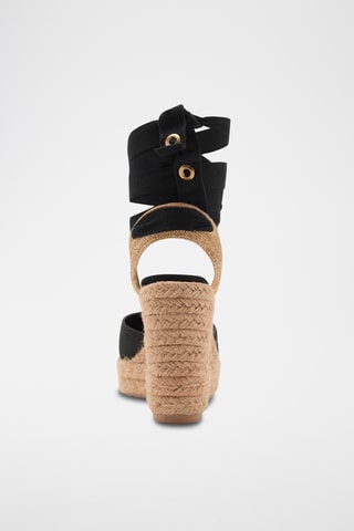 Chaussure à talon compensé avec bride combinée - Noir