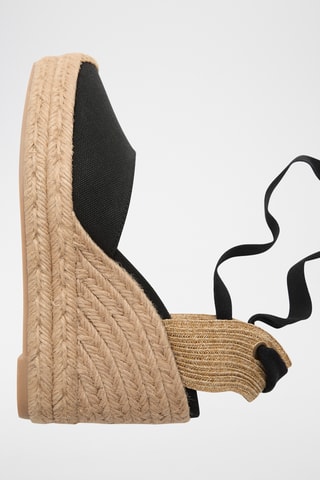 Chaussure à talon compensé avec bride combinée - Noir