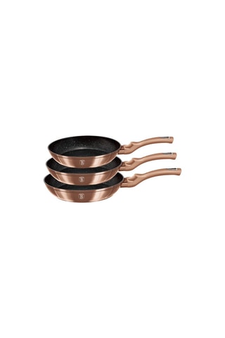 3 frigideiras revestimento mármore Metallic Line Rose gold Collection   20, 24 e 28 cm