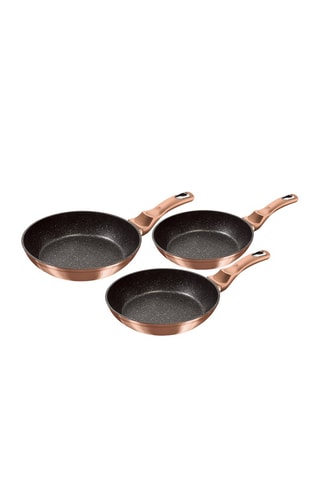 3 frigideiras revestimento mármore Metallic Line Rose gold Collection   20, 24 e 28 cm