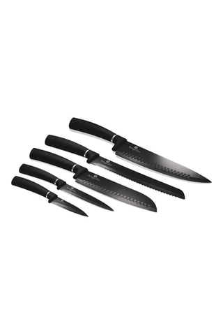 6 facas em aço inoxidável Matt Black