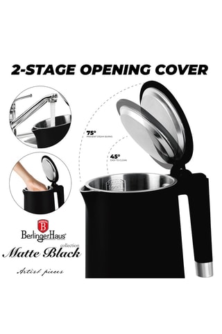Chaleira sem fio em aço inoxidável Black Vintage - 1,7 l - 1800 W