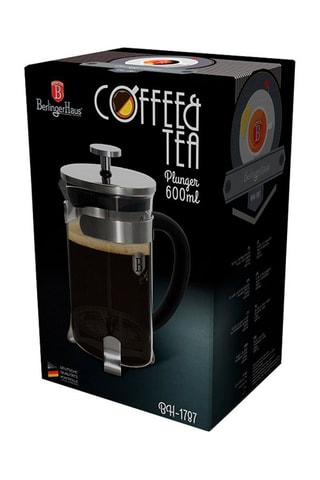 Cafeteira de êmbolo em vidro borossilicato e aço inoxidável Black Silver Collection/Eternal Collection - 600 ml