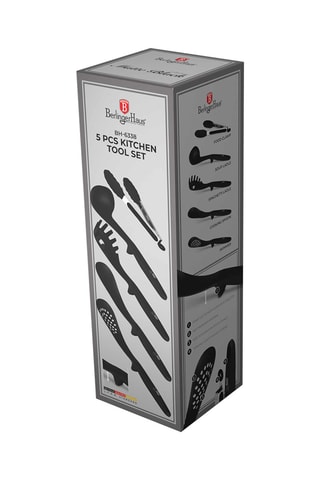 5 utensílios de cozinha em aço inoxidável Matt Black