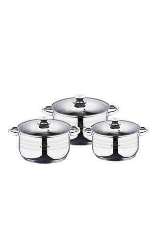 3 tachos em aço inoxidável Gourmet Line - 16/18/ 20 cm 1,9/2,6/3,6 l