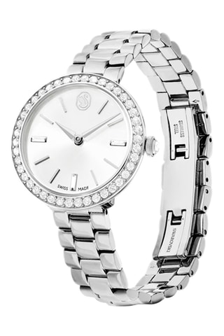Reloj de cuarzo de acero Certa - Plateado y blanco
