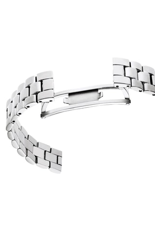 Reloj de cuarzo de acero Certa - Plateado y blanco