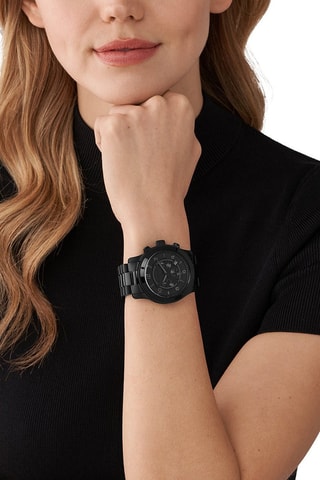 Reloj de cuarzo de acero - Cronógrafo - Negro