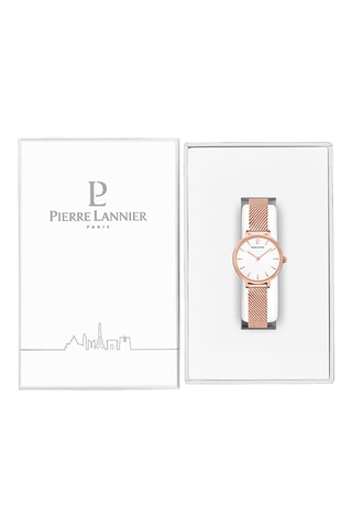 Reloj de cuarzo de acero - Rosa dorado y blanco