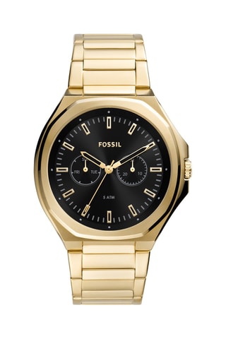 Reloj de cuarzo de acero Evanst Dorado y negro