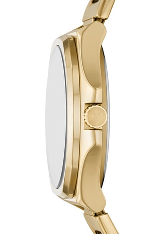 Reloj de cuarzo de acero Evanst Dorado y negro