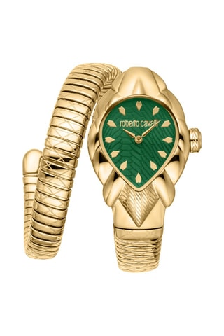 Reloj de cuarzo de acero Fiaba - Dorado y verde