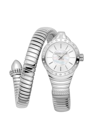 Reloj de cuarzo de acero y nácar Regina - Plateado y blanco
