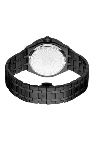 Reloj de cuarzo de acero - Negro