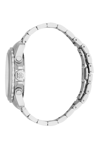 Reloj de cuarzo de acero - Cronógrafo - Plateado