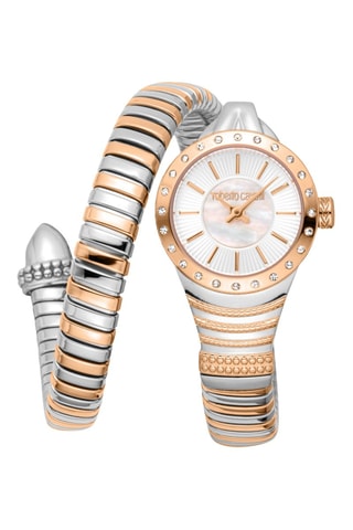 Reloj de cuarzo de acero - Rosa dorado y plateado