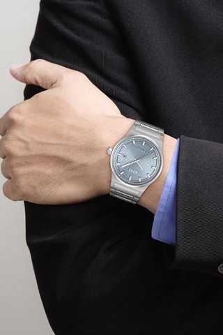 Reloj automático de acero - Plateado y azul