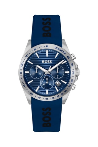 Reloj de cuarzo de silicona - Taquímetro y cronógrafo - Azul y plateado