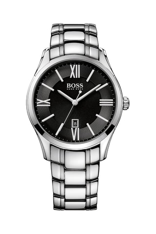 Reloj de cuarzo de acero Ambassador -
Plateado y negro