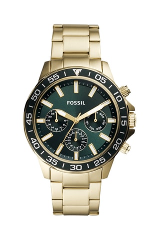 Reloj de cuarzo de acero - Dorado y verde oscuro