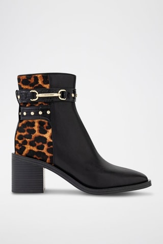 Botines de piel - Negro