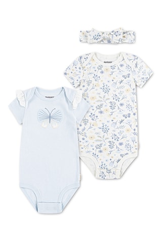 2 bodies e fita para cabelo - Azul