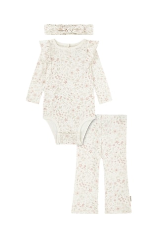 Conjunto de 3 peças - Branco e rosa