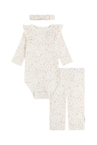Conjunto de 3 peças - Branco e rosa