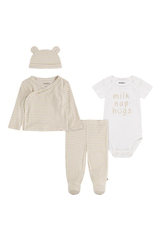Conjunto de 4 peças - Bege e branco