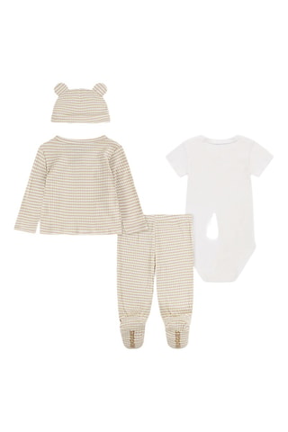 Conjunto de 4 peças - Bege e branco