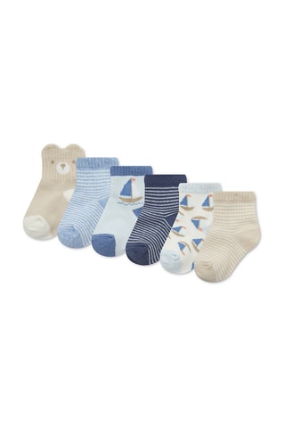 6 pares de meias - Azul