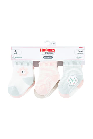 6 pares de meias - Branco e bege