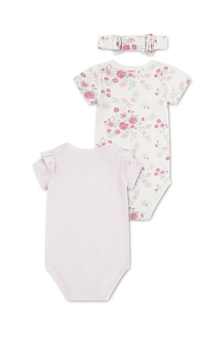 2 bodies e fita para cabelo - Rosa