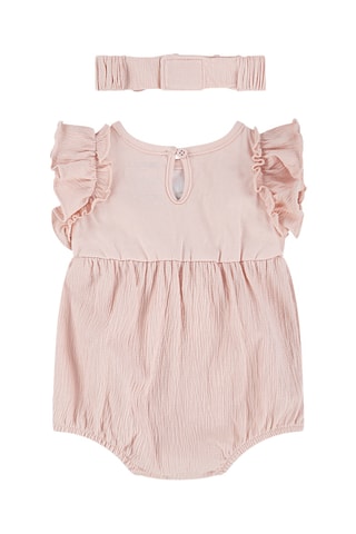 Body e fita para cabelo - Rosa