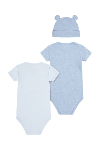 2 bodies e gorro - Azul