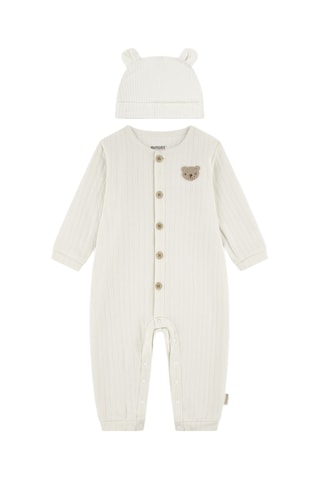 Babygro e gorro - Branco e rosa