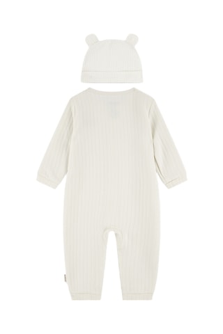 Babygro e gorro - Branco e rosa