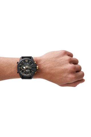Montre à quartz en nylon et silicone - Noir et doré