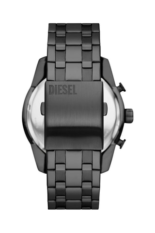 Montre à quartz en acier - Chronographe - Noir et rouge