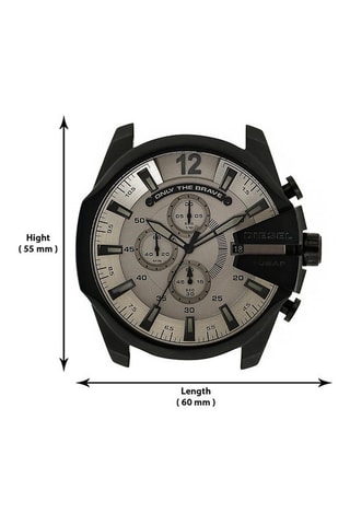Montre à quartz en silicone - Chronographe - Beige et noir