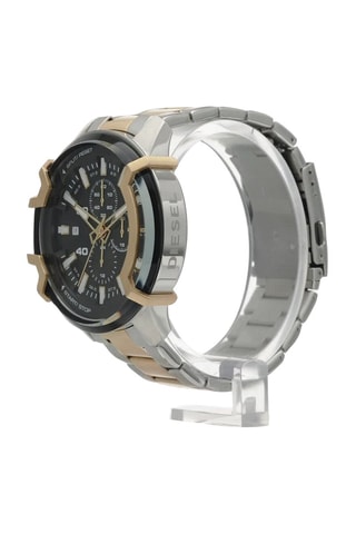 Montre à quartz en acier - Chronographe - Argenté et doré