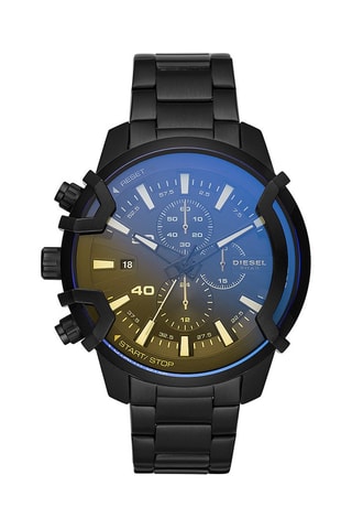 Montre à quartz en acier inoxydable - Chronographe - Noir