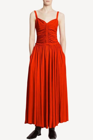 Vestido midi sem mangas - Vermelho