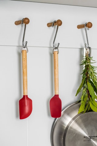 2 spatules en silicone, bois de bouleau et acier inoxydable