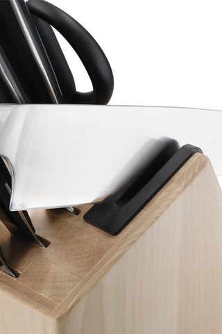 Bloc de 11 pièces en acier inoxydable et bois