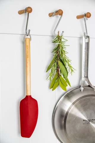 Spatule en silicone, bois de bouleau et acier inoxydable