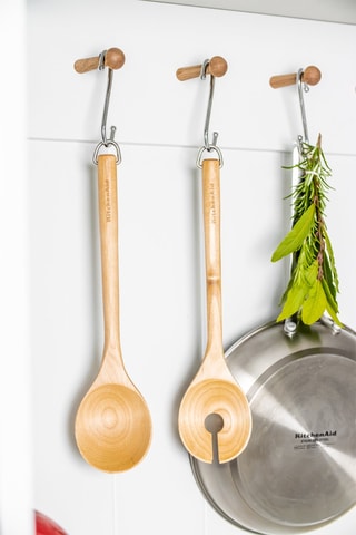 Couverts à salade en bois de bouleau et acier inoxydable
