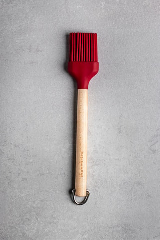Pinceau à pâtisserie en silicone, bois de bouleau et acier inoxydable