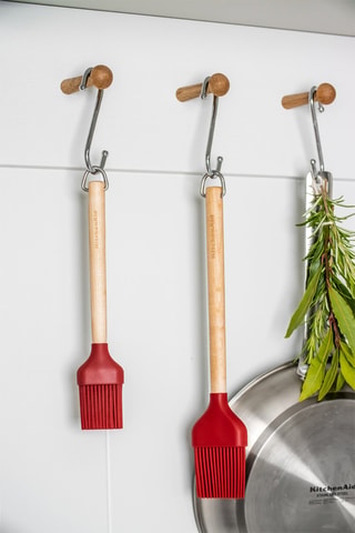 Pinceau à pâtisserie en silicone, bois de bouleau et acier inoxydable